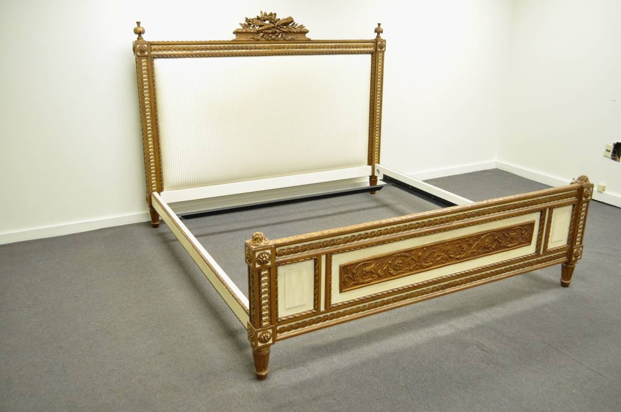 Ralph Lauren Home French Louis XVI Style Carved Giltwood KingSize Bed