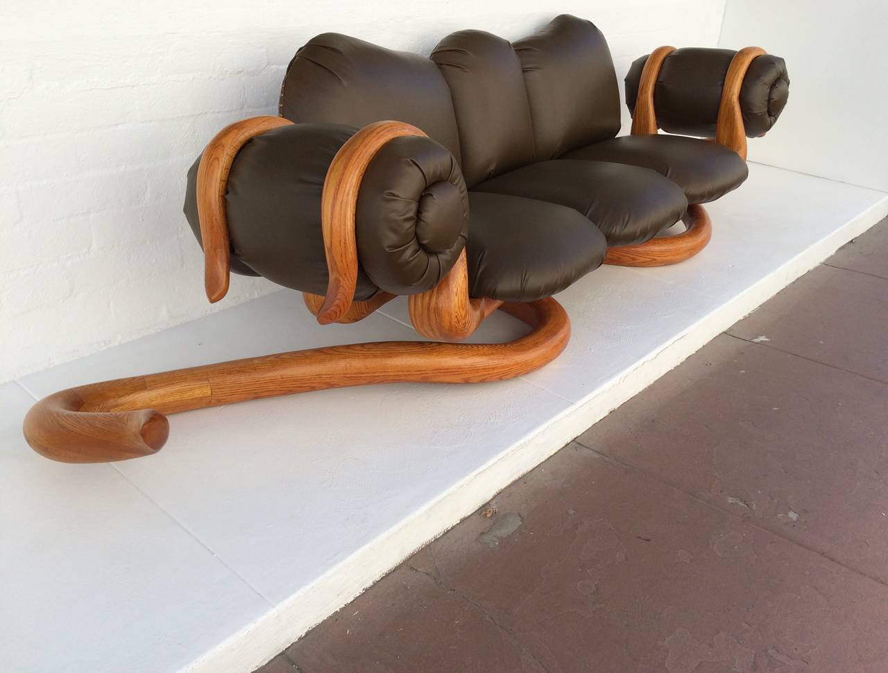 Spectacular Sculptural Studio Sofa, Chairs and Cocktail Table by Peter