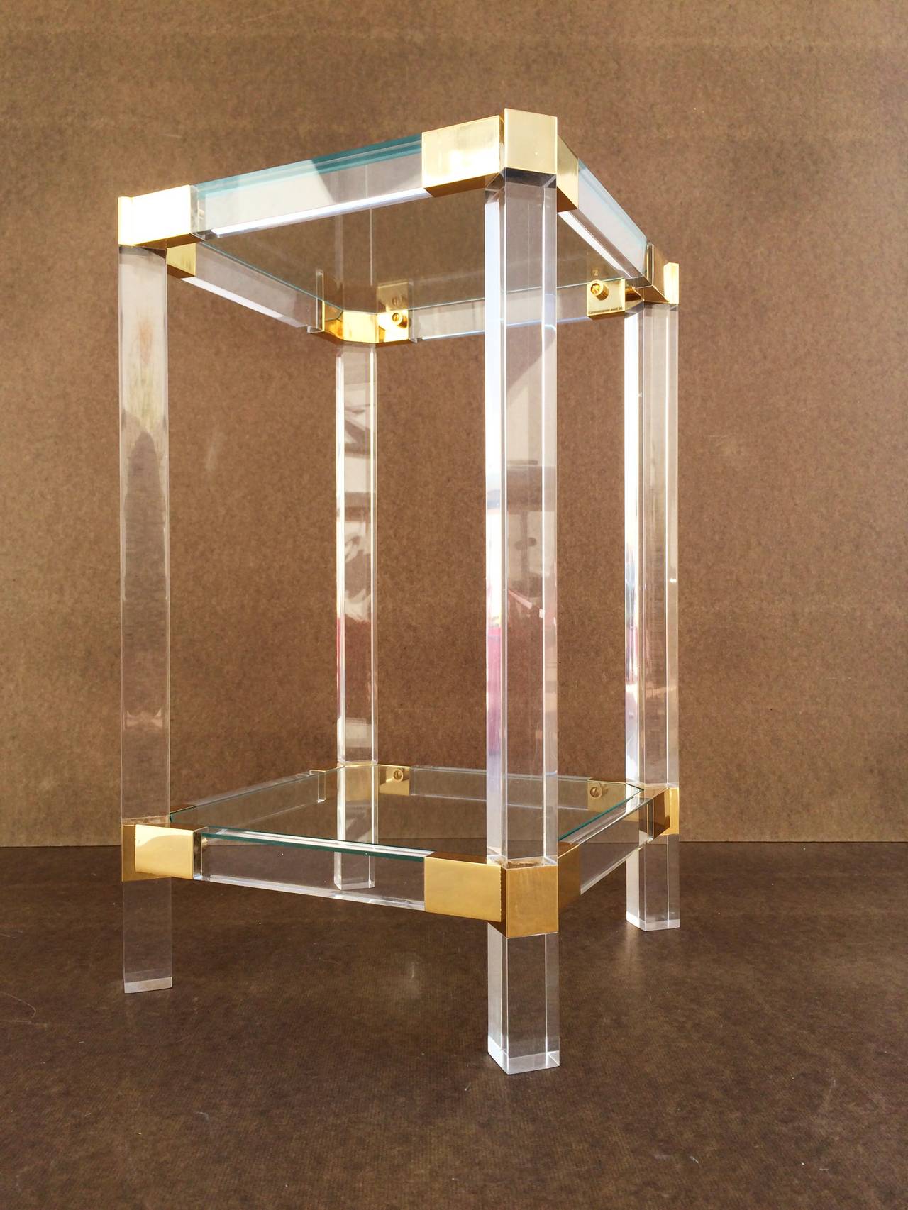 Acrylic and Glass Side Table by Charles Hollis Jones at 1stDibs