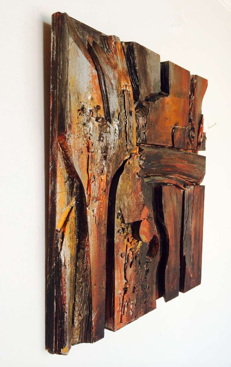 Wood Assemblage and Acrylic Wall Sculpture by Wayne Long at 1stDibs