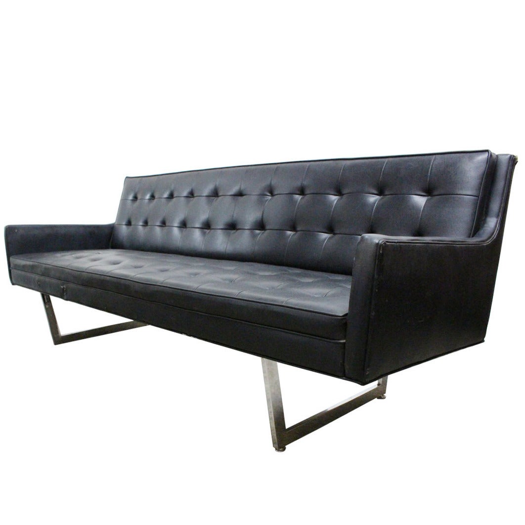 Rare Black Vinyl Sofa by Milo Baughman for James Inc at 1stDibs black
