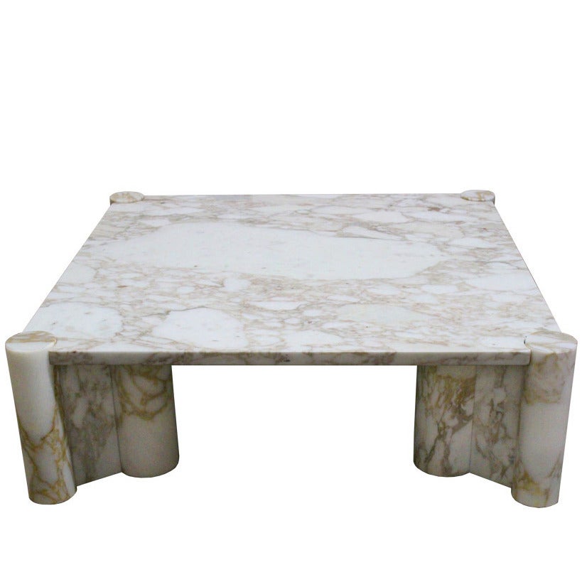 Carrara Marble "Jumbo Table" Coffee Table by Gae Aulenti for Knoll at