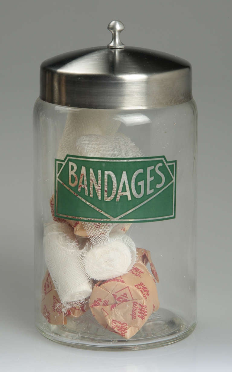 Art Deco Set of Five Medical Glass Jars at 1stdibs