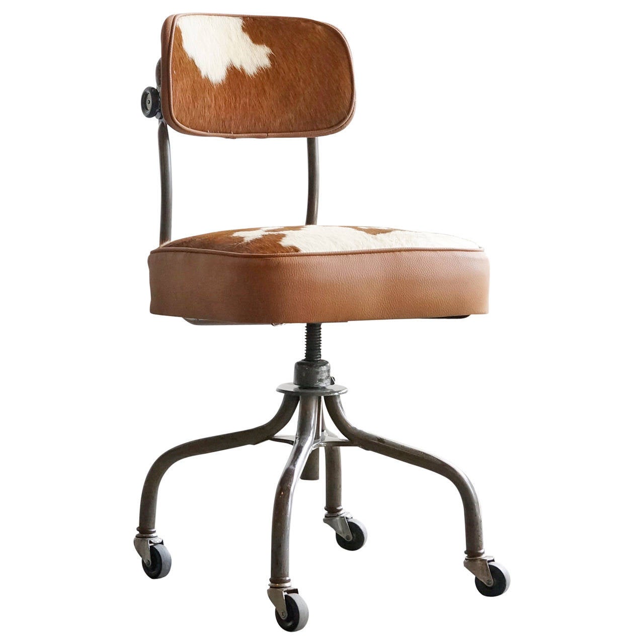 1940s Steelcase Task Chair in Cowhide at 1stDibs