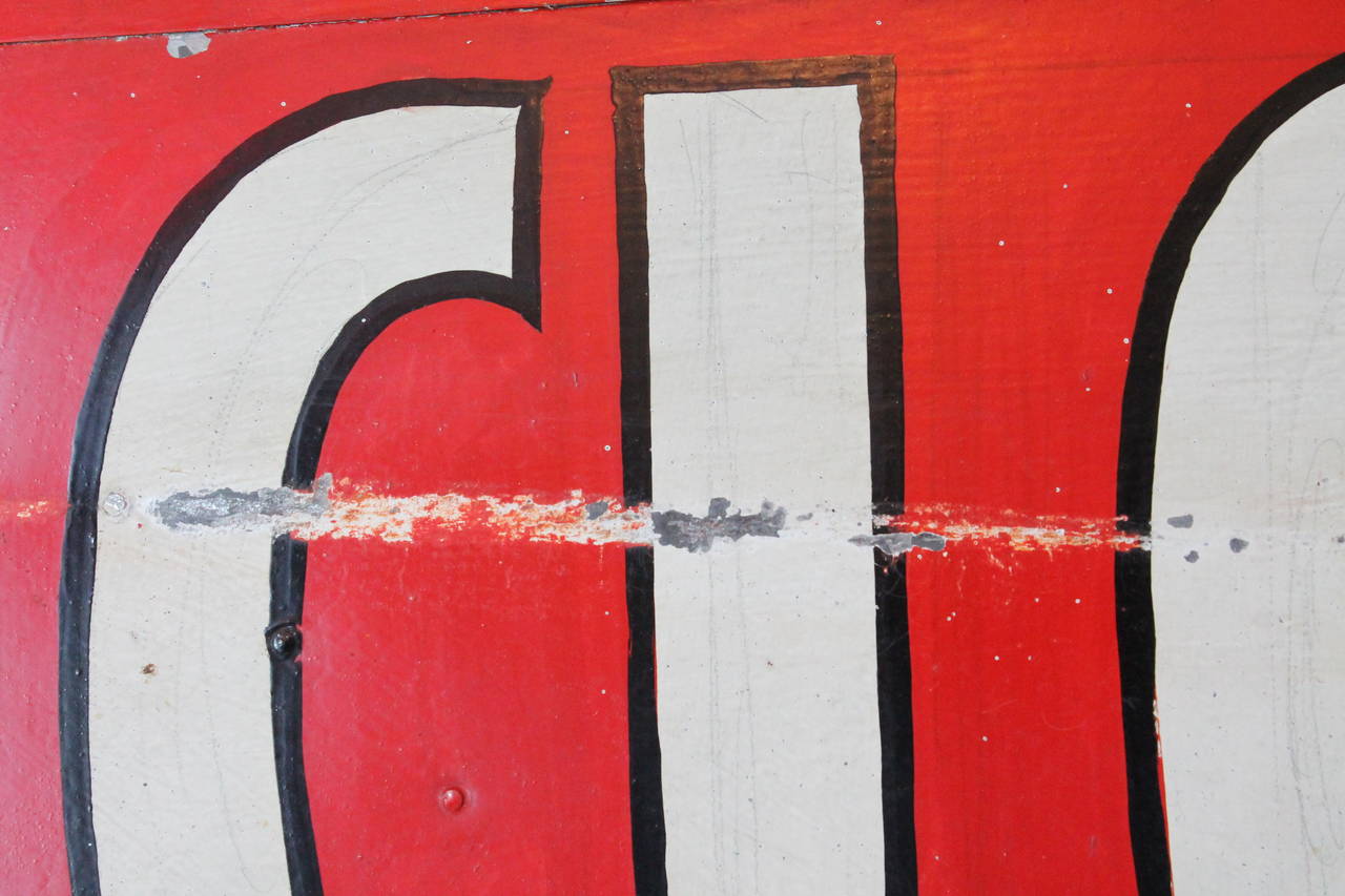 Large HandPainted Metal Arrow Form Clothing Store Advertising Sign For