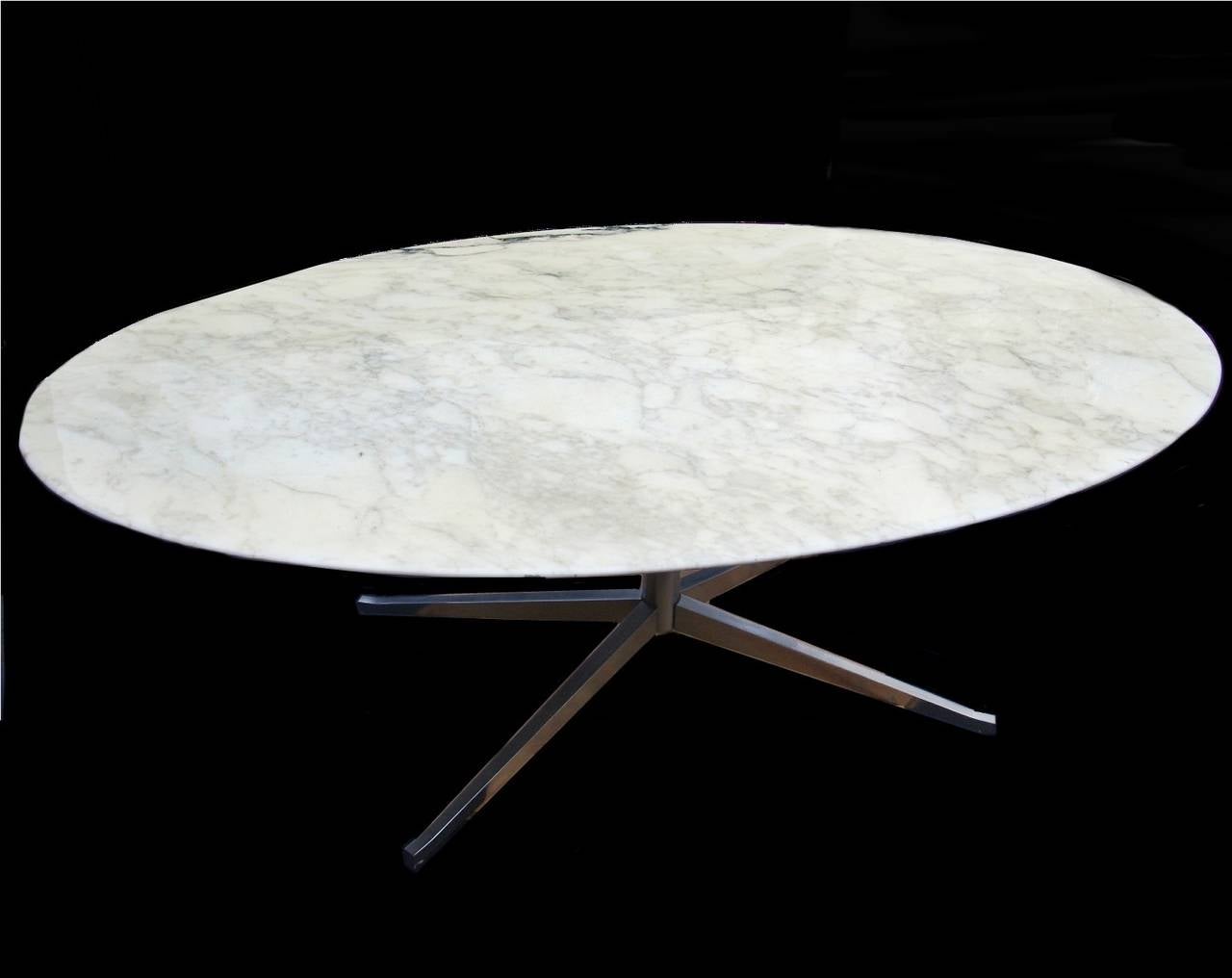 Florence Knoll MarbleTop Oval Dining Table Desk at 1stDibs