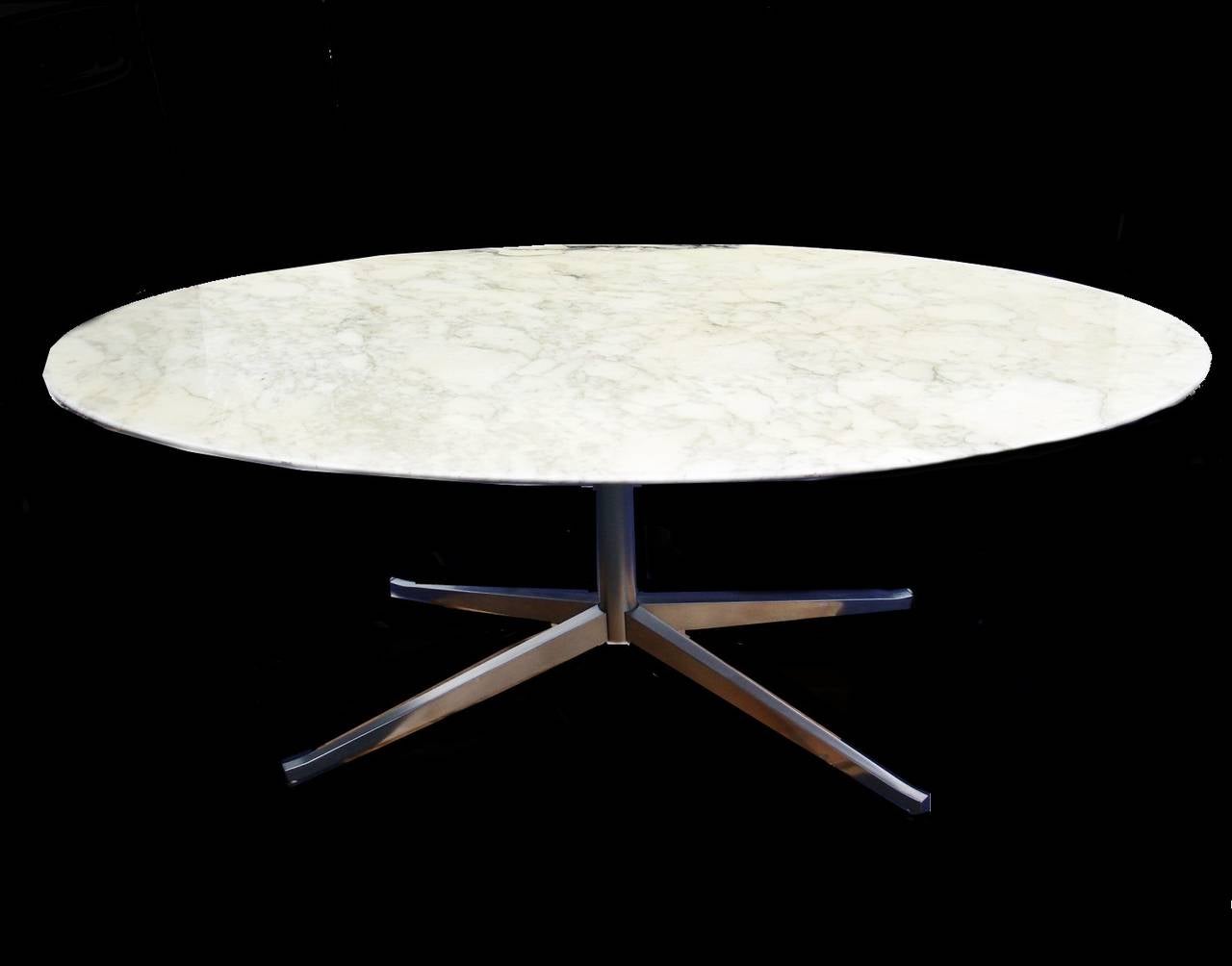 Florence Knoll MarbleTop Oval Dining Table Desk at 1stDibs