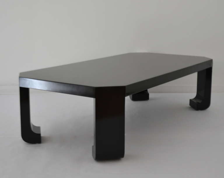 Black Lacquered Coffee Table at 1stDibs