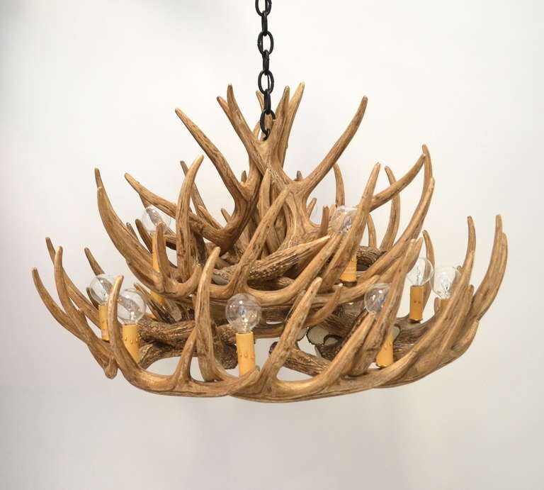 Faux Deer Antler Chandelier at 1stdibs