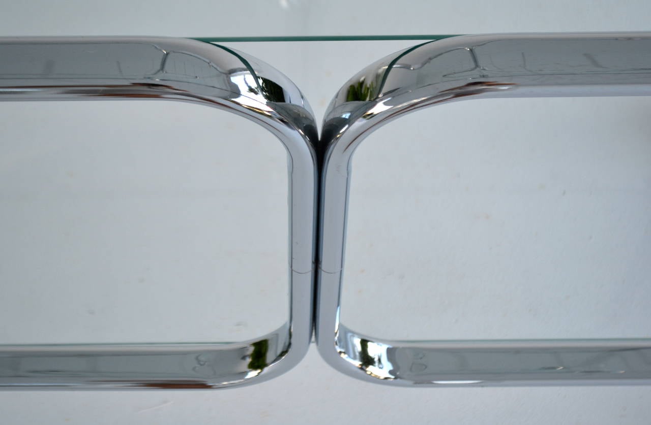 Italian Chrome and Glass PostModern Etagere at 1stDibs