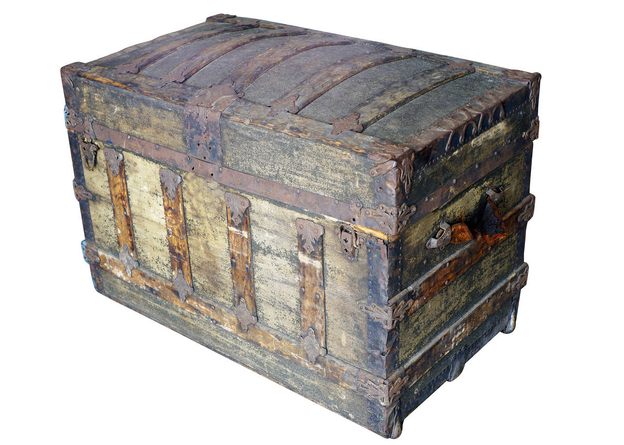 Rustic Victorian DomeTop "Saratoga" Steamer Trunk **Saturday Sale** at
