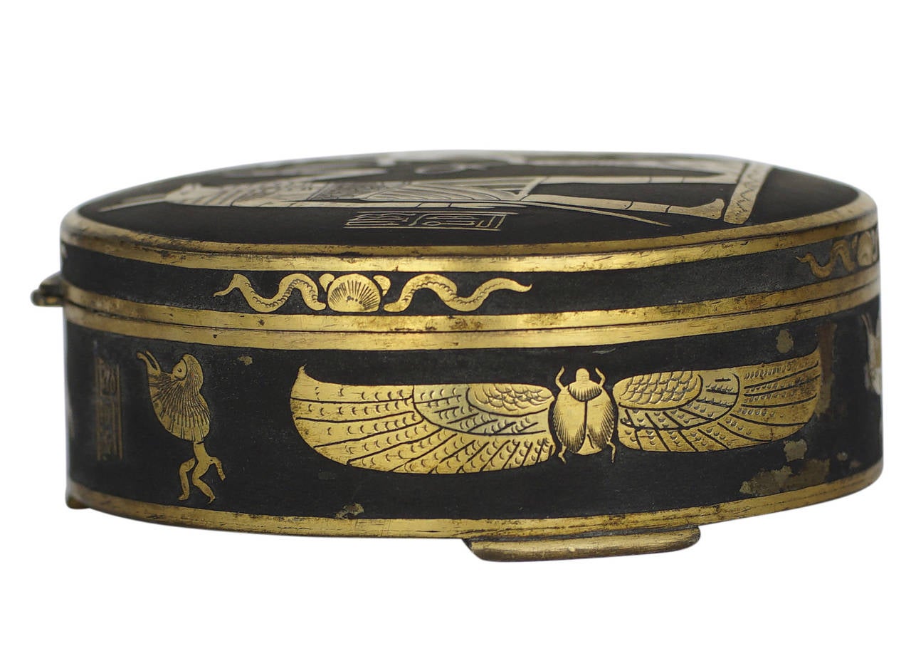 Egyptian Revival Damascene Decorative Case For Sale at 1stDibs