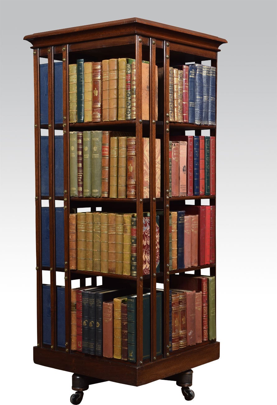 Large mahogany Large mahogany revolving bookcase at 1stDibs