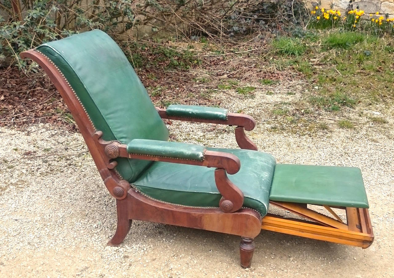 Antique Reclining Library Chair For Sale at 1stDibs antique recliner with footrest, antique