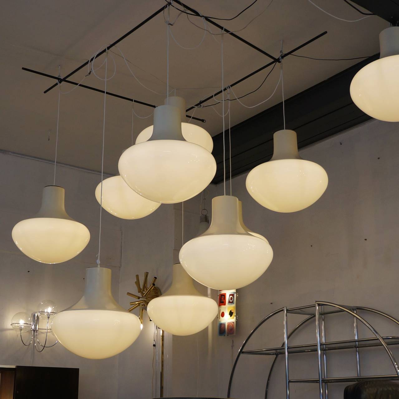 Set of Three Mushroom Ceiling Lights For Sale at 1stdibs