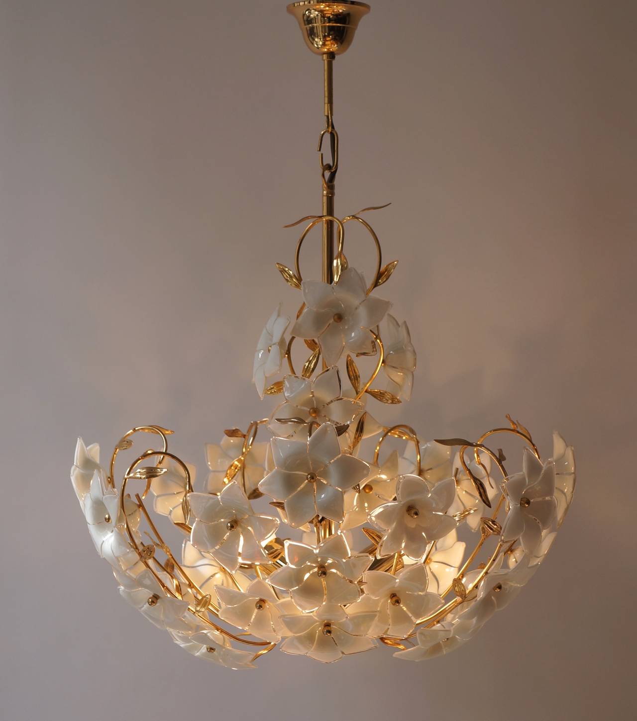 Italian Murano Flower Chandelier at 1stDibs