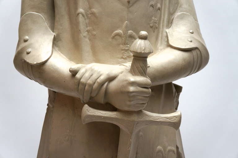 Lifesize Plaster Sculpture Representing Jeanne d'Arc For Sale at
