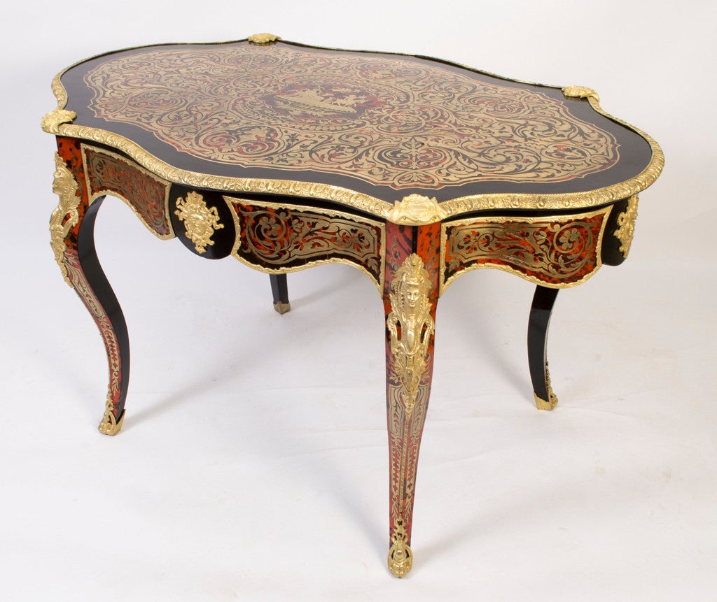 19th Century French Boulle Centre Table / Bureau Plat For Sale at 1stdibs
