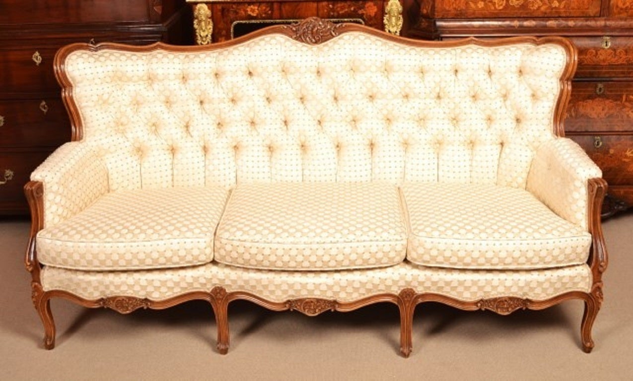 Vintage Walnut Upholstered Sofa by Epstein c.1930 at 1stDibs epstein