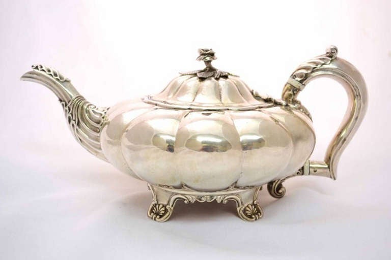 Antique IV English Silver Teapot 1827 at 1stDibs