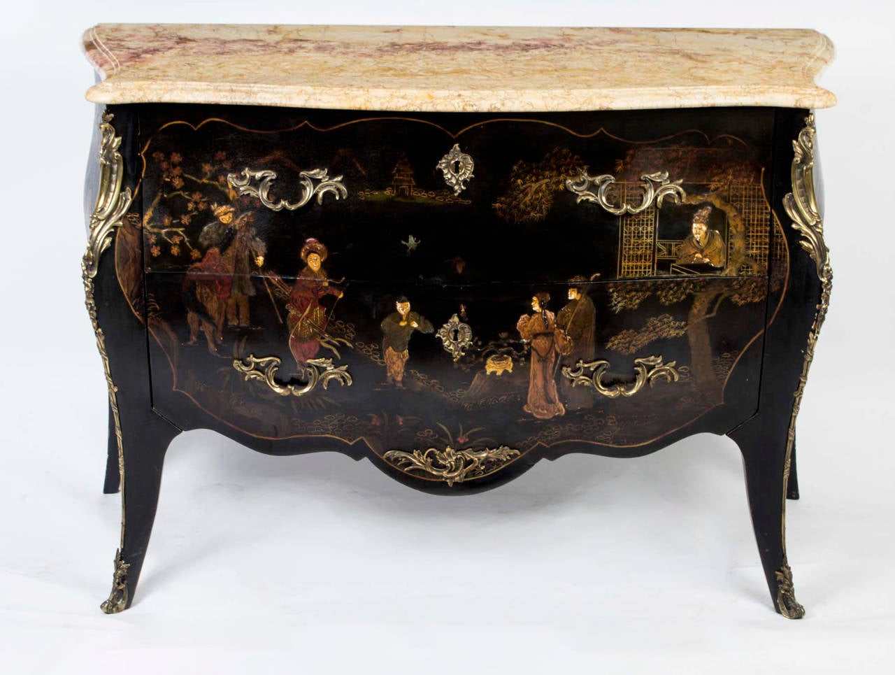 Antique French Chinoiserie Lacquered Chest, circa 1880 at 1stdibs