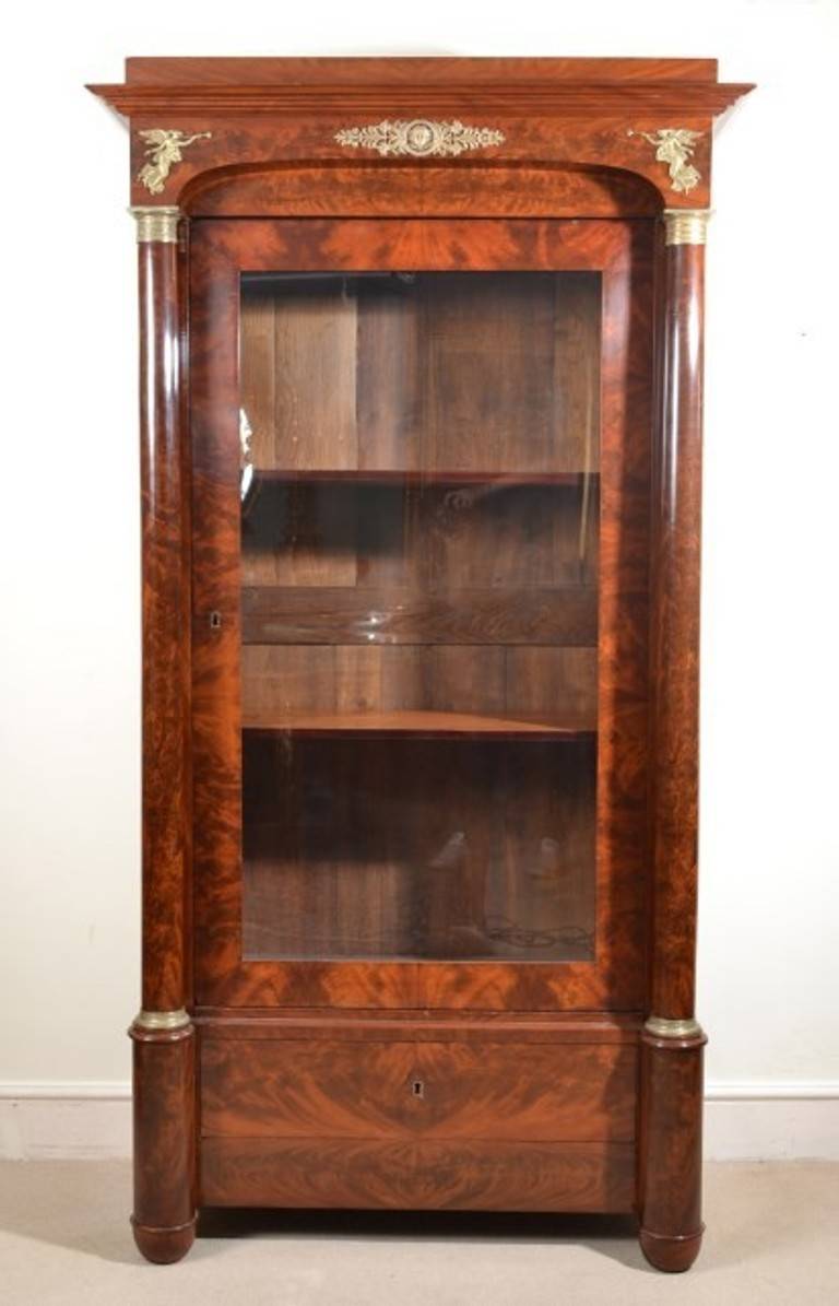 Antique French Empire Mahogany Bookcase c.1820 at 1stDibs