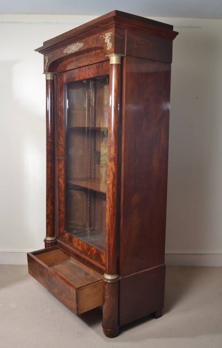 Antique French Empire Mahogany Bookcase c.1820 at 1stDibs