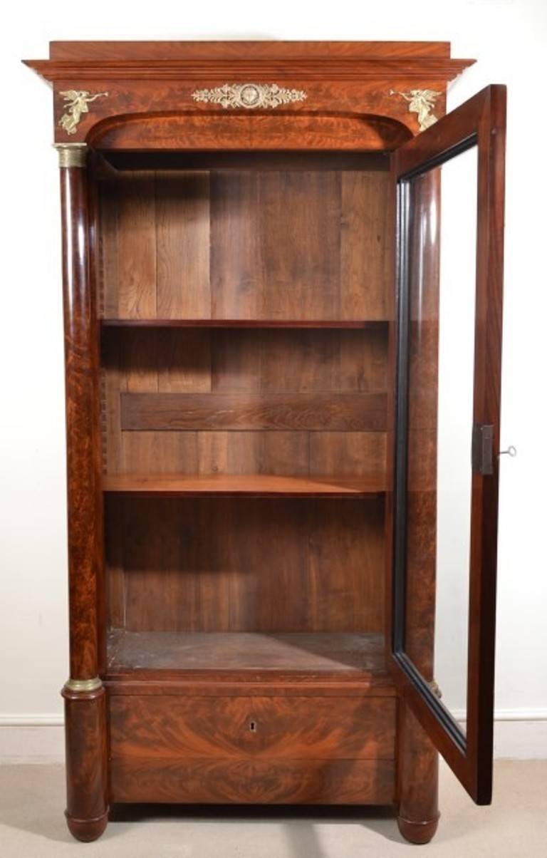 Antique French Empire Mahogany Bookcase c.1820 at 1stDibs