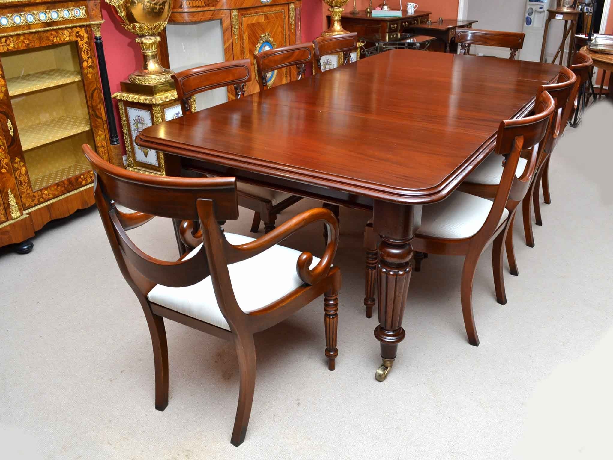 Antique Victorian 8 ft Mahogany Dining Table and 8 Chairs at 1stDibs