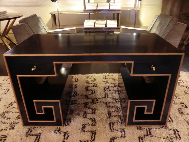 Italian Desk Black Formica at 1stDibs