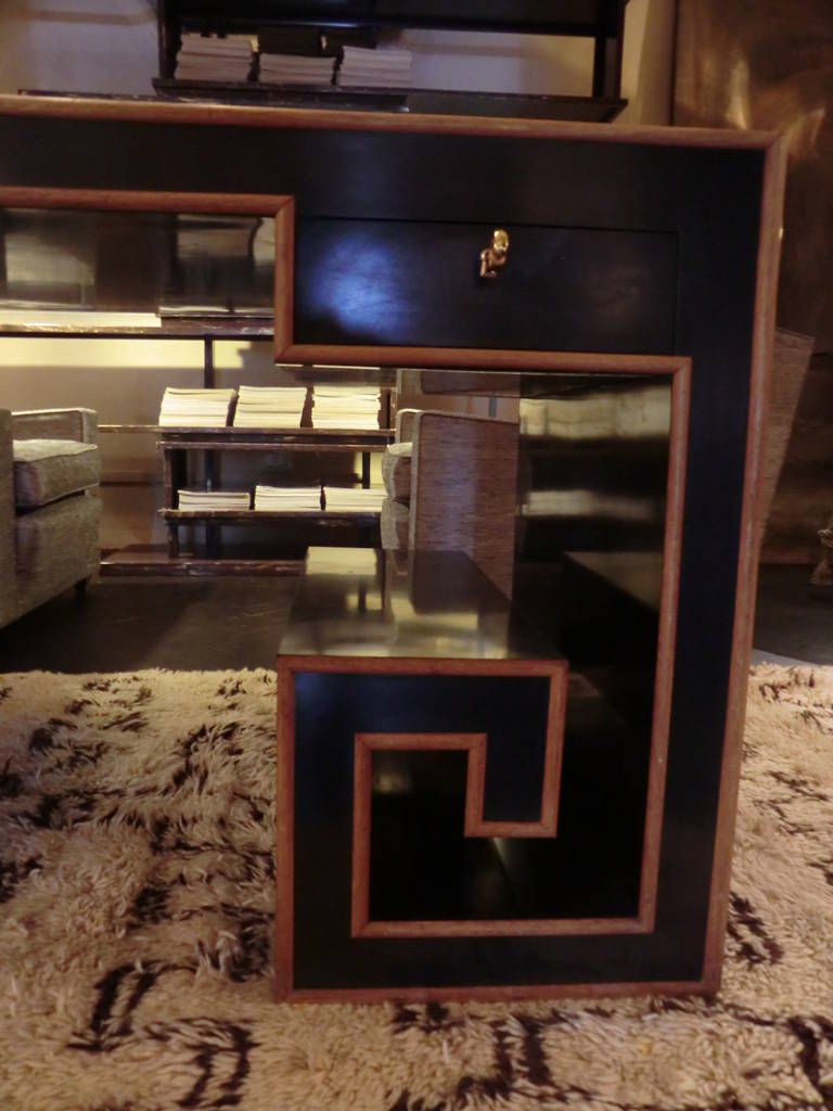 Italian Desk Black Formica at 1stDibs