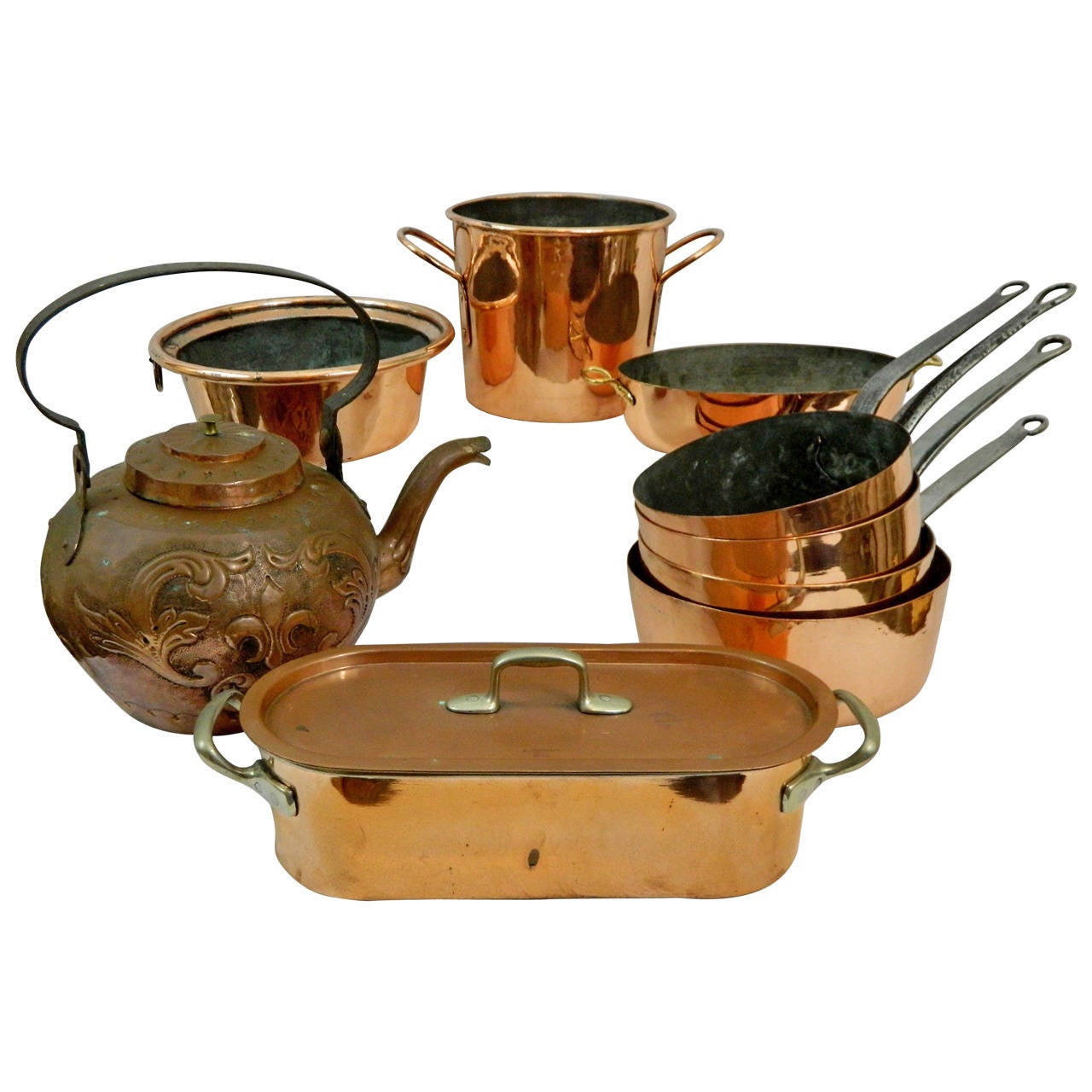 19th Century Copper Pots For Sale at 1stdibs