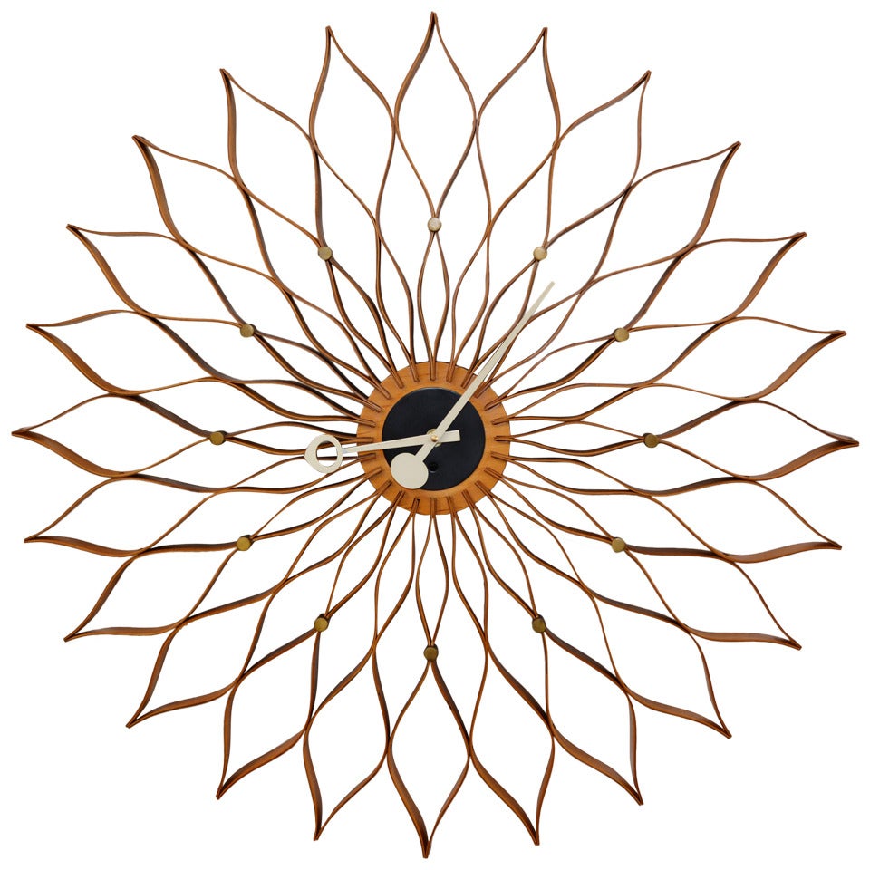 Nelson Sunflower Clock at 1stDibs