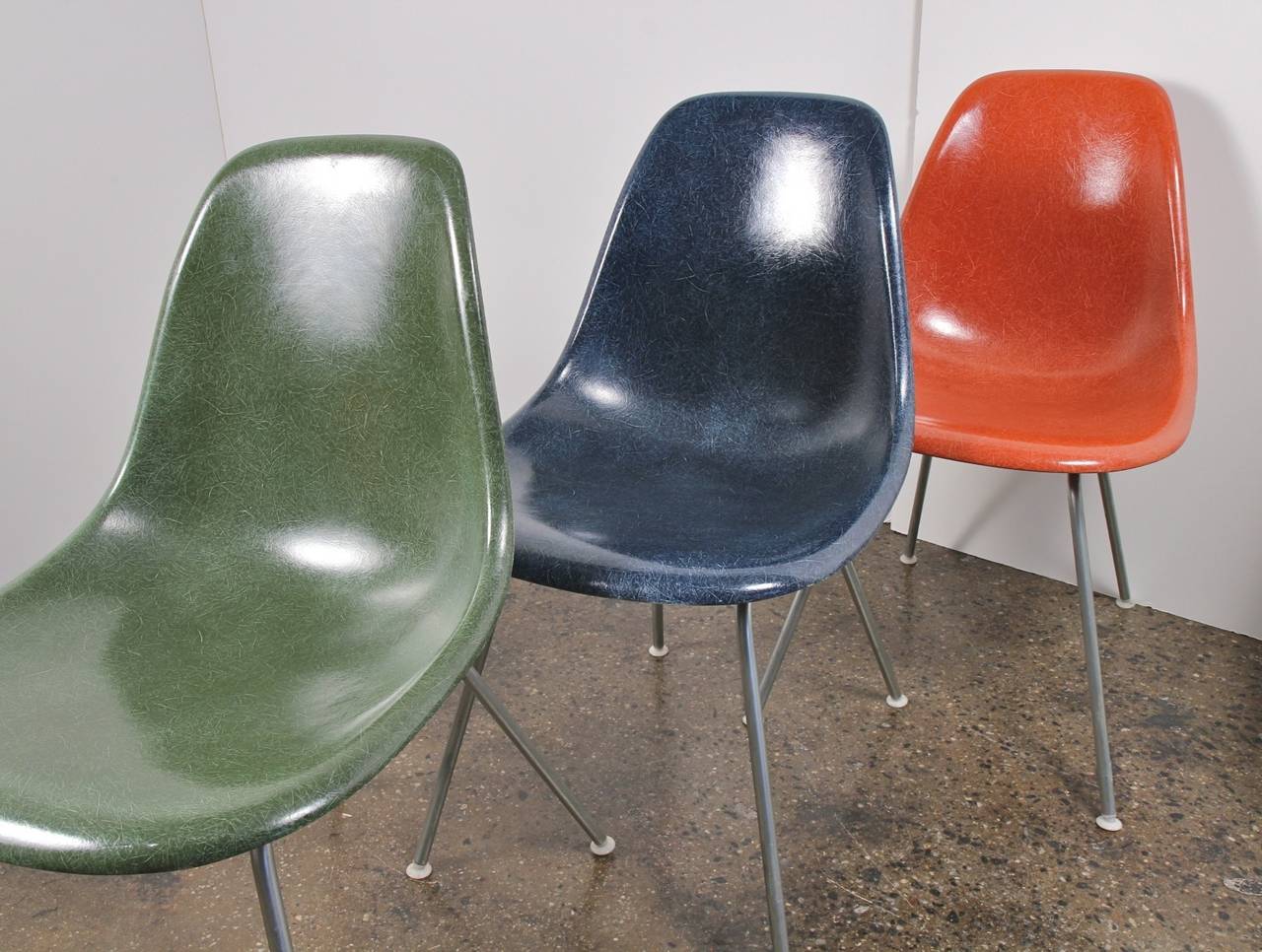 Original Eames Fiberglass Shell Chairs by Herman Miller For Sale at