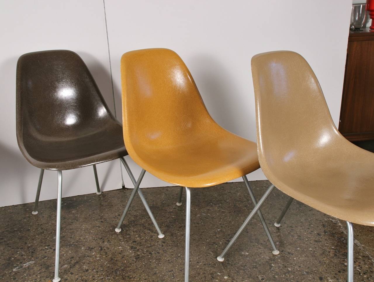 Original Eames Fiberglass Shell Chairs by Herman Miller For Sale at