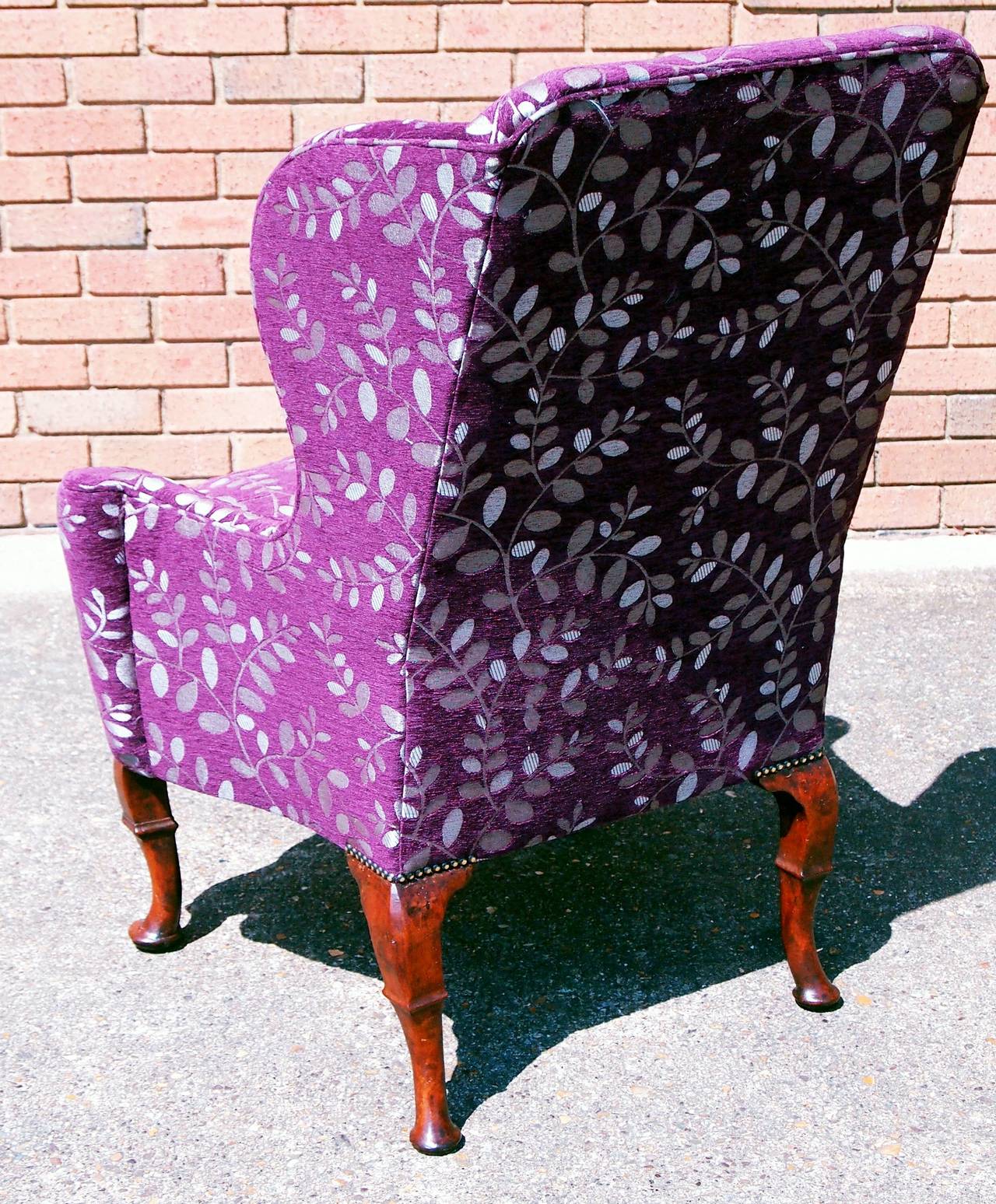 Antique Queen Anne Walnut Wingback Chair For Sale at 1stdibs