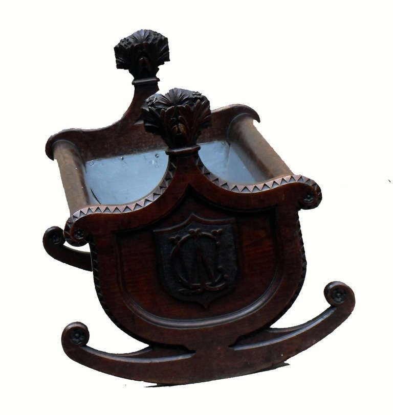 Antique Victorian Oak Rocking Cradle For Sale at 1stdibs