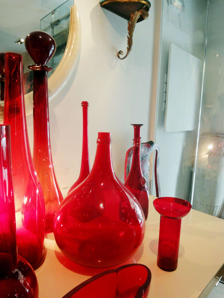 Collection of Red ColoredGlass Vases at 1stDibs