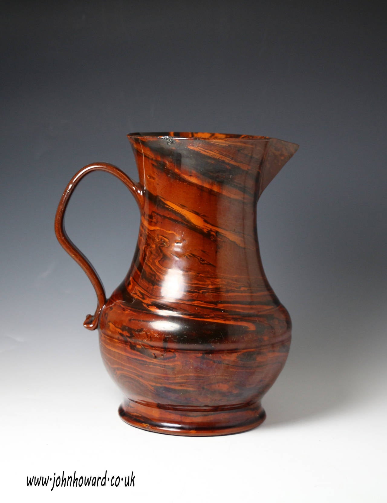 English pottery agateware pitcher mid 18th century at 1stDibs