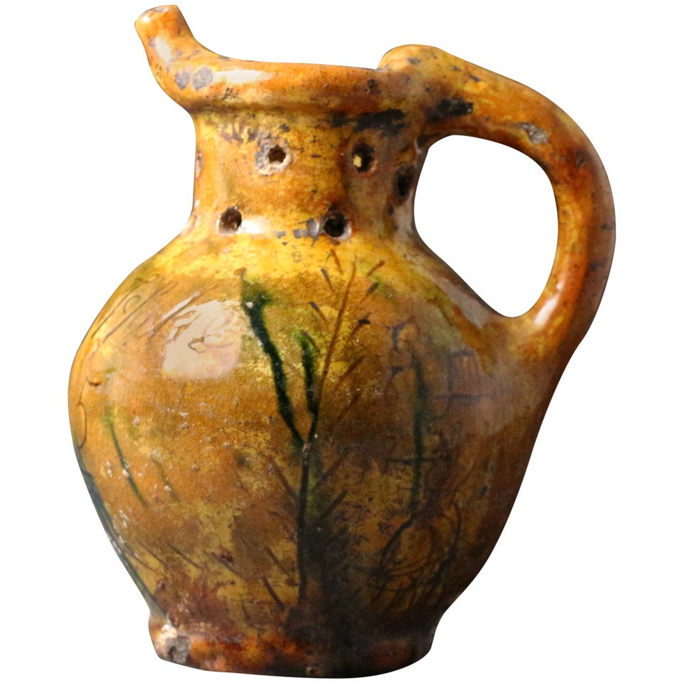 Antique English Earthenware, Donyatt Pottery Puzzle Jug For Sale at 1stDibs
