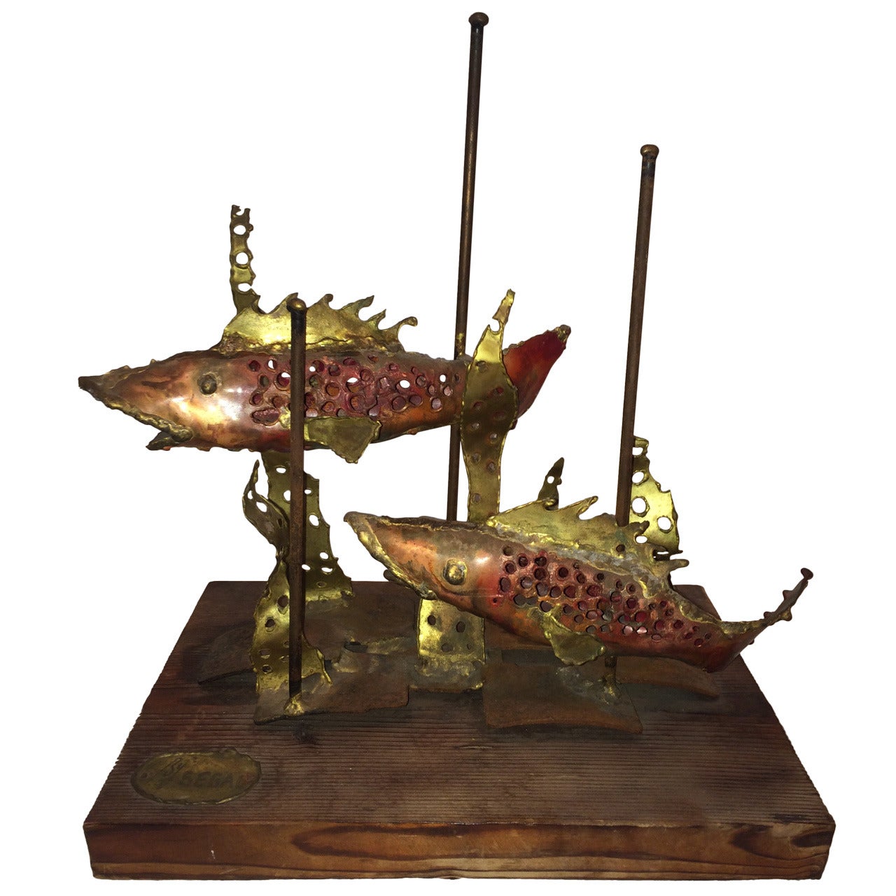 Decorative Metal Sculpture of a Fish by Giovanni Schoeman at 1stDibs