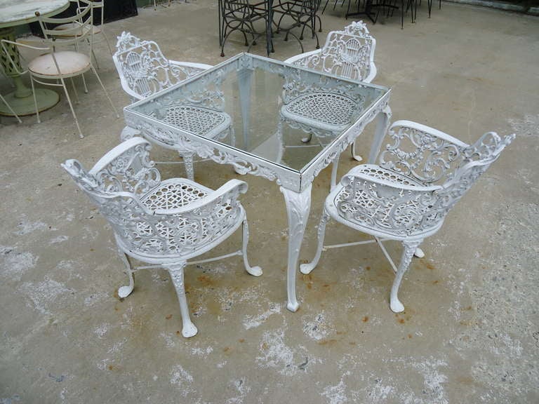 Antique Neoclassical Cast Iron Patio Set at 1stdibs