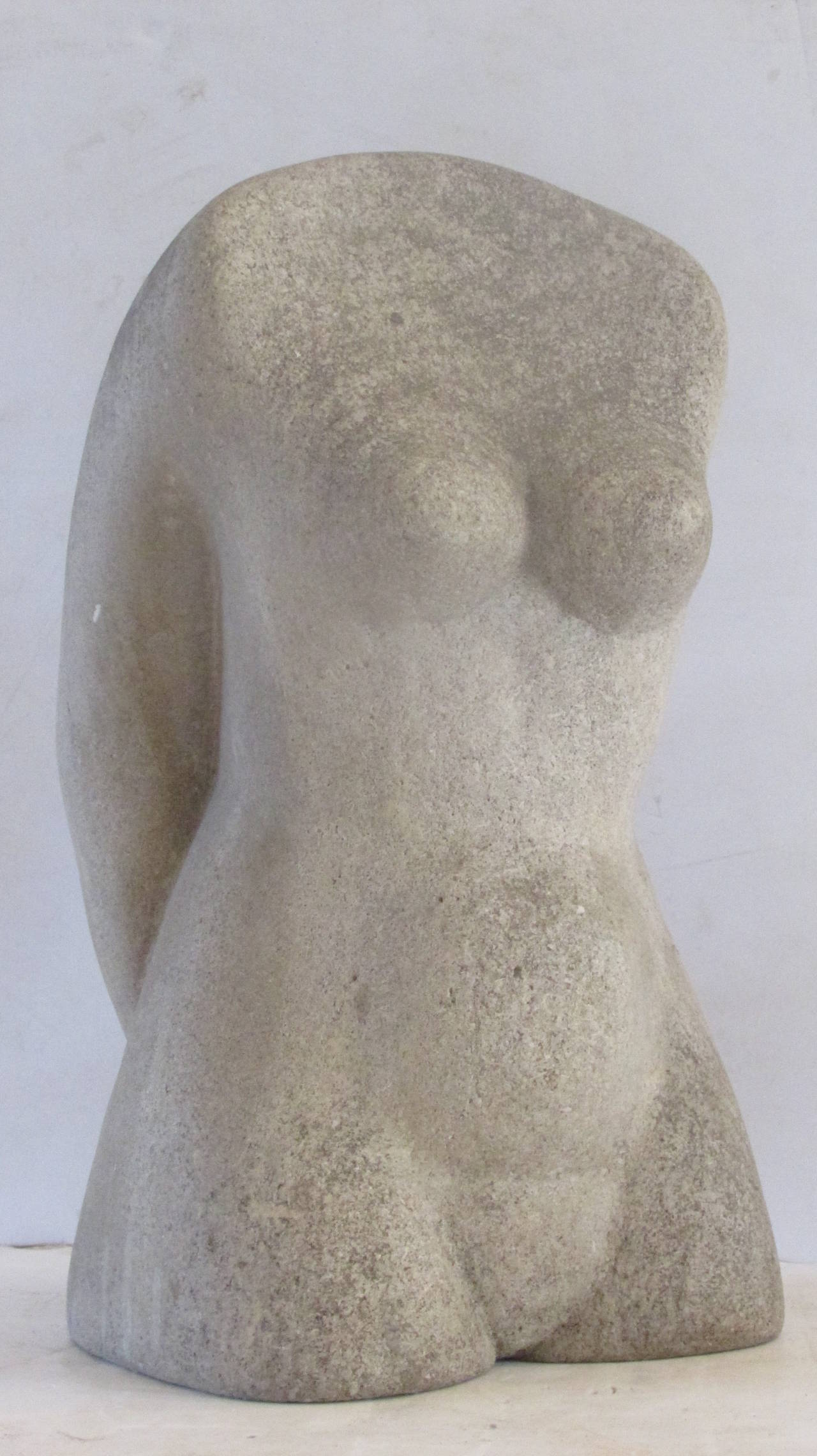 American Modernist Carved Stone Female Torso Sculpture at 1stDibs