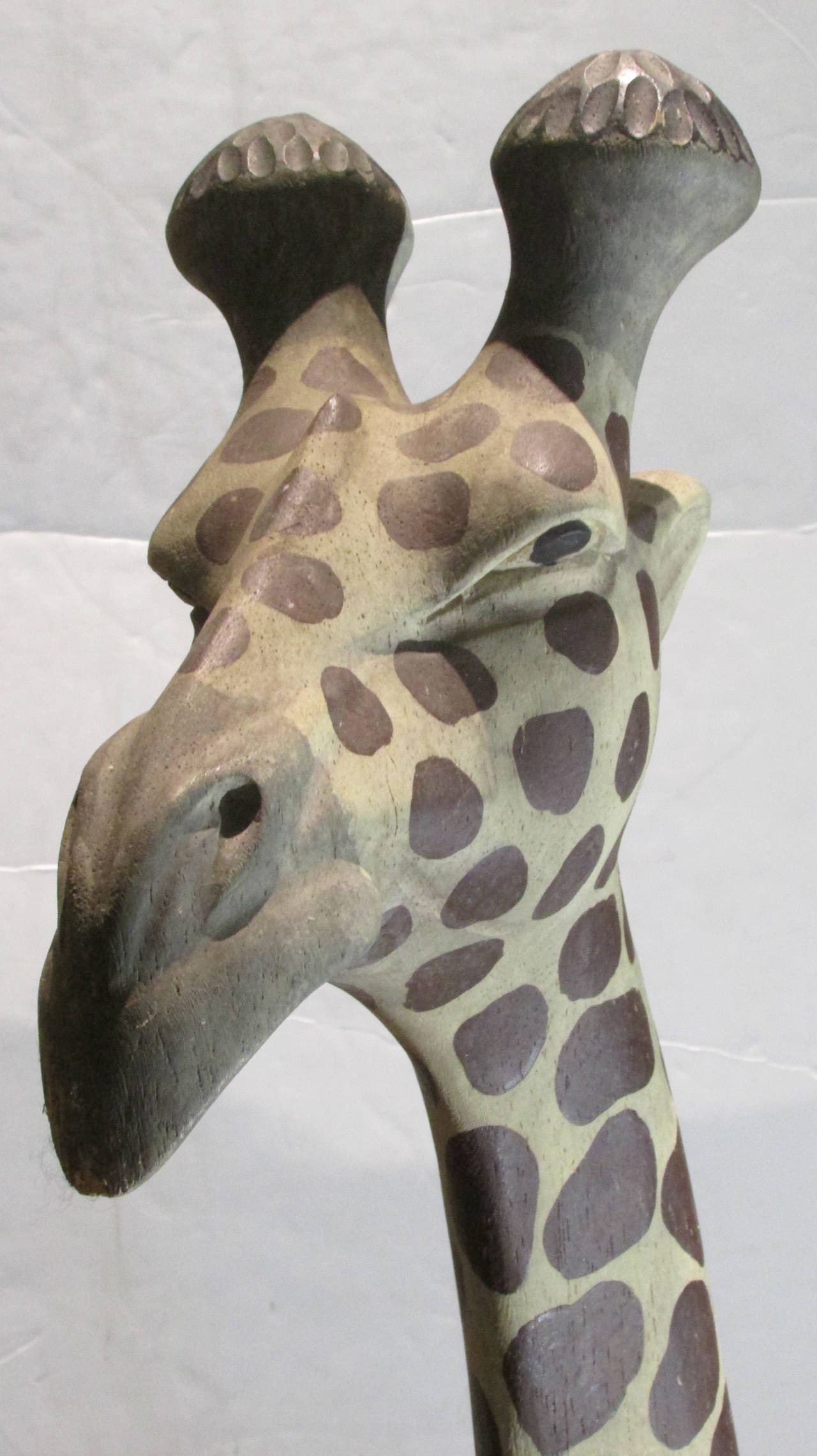 Large Wood Carved Giraffe For Sale at 1stdibs