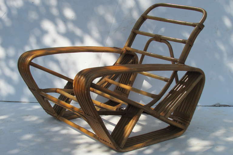 Rattan Lounge Chair Paul Frankl For Sale at 1stDibs