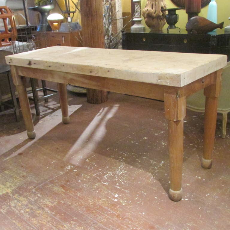Antique American Butcher Block Work Table at 1stdibs