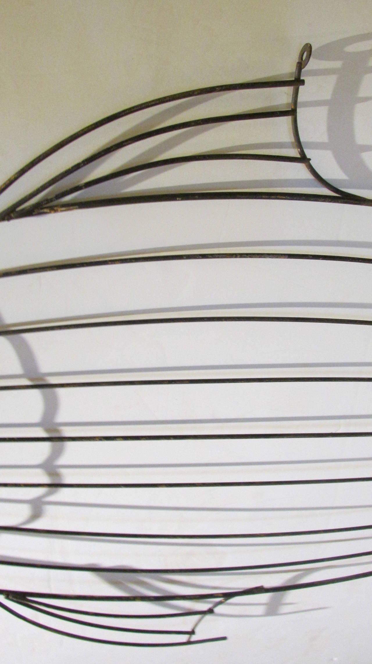 Oversized Metal Wire Fish Sculpture Style of Frederick Weinberg at