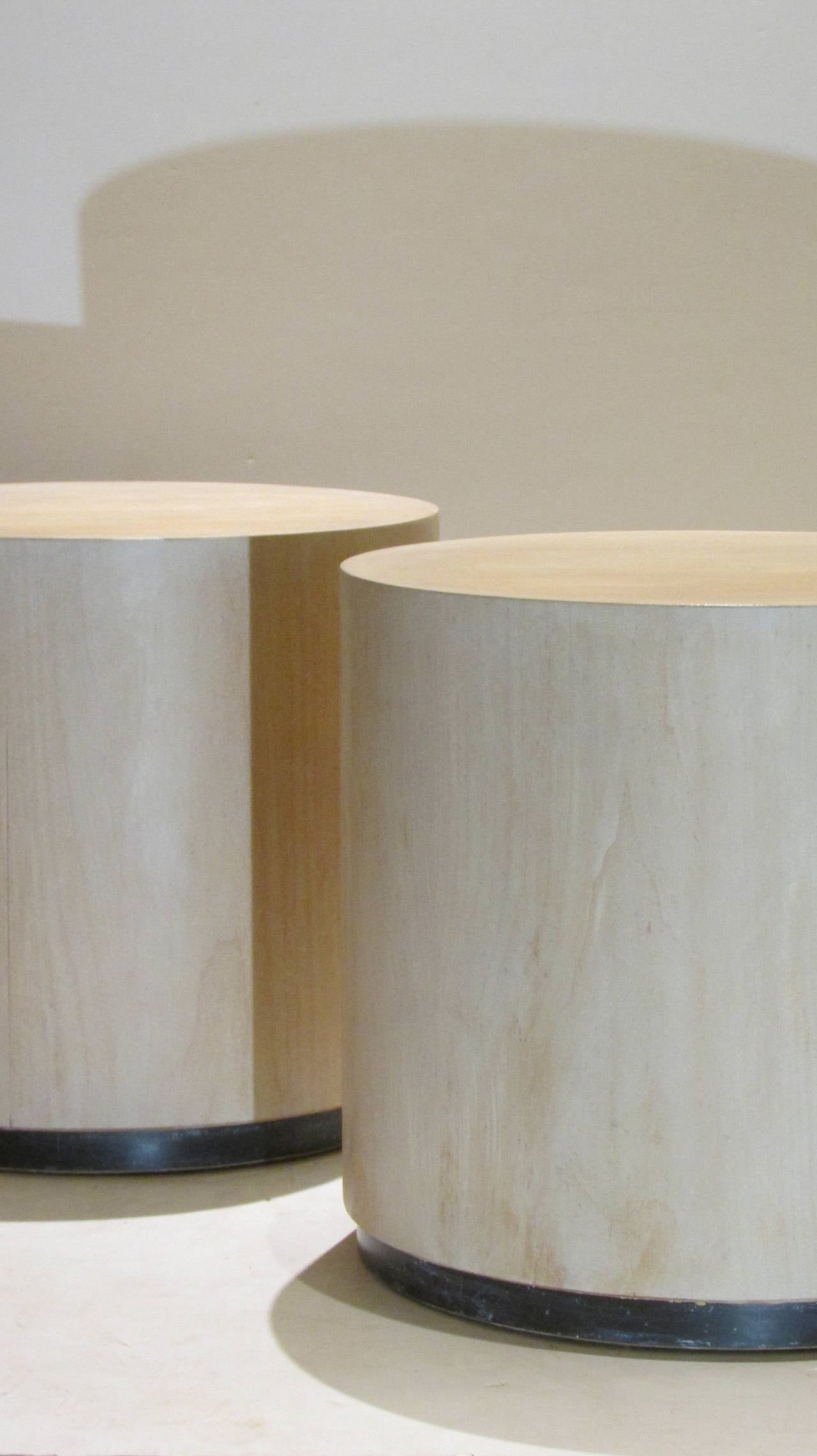 Pair Modernist Cylinder Tables at 1stDibs