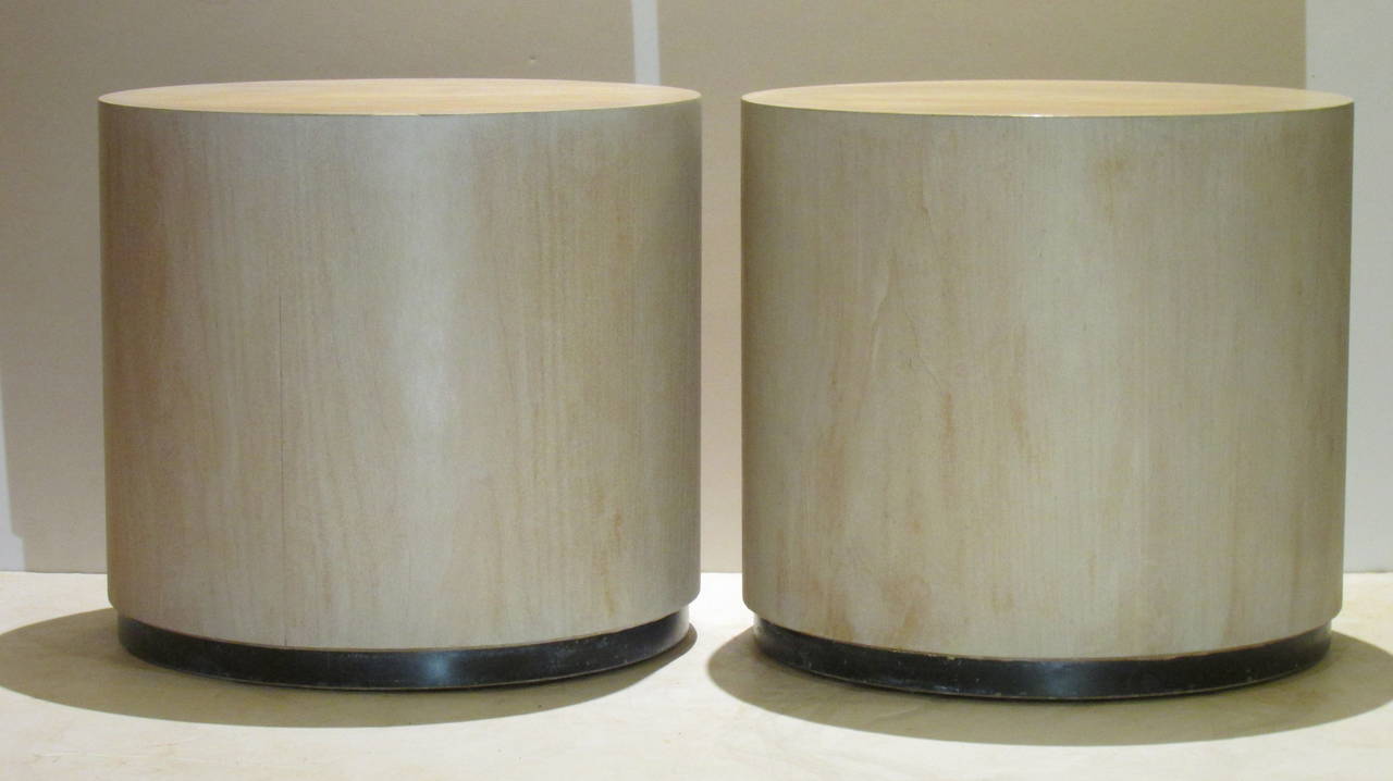Pair Modernist Cylinder Tables at 1stDibs