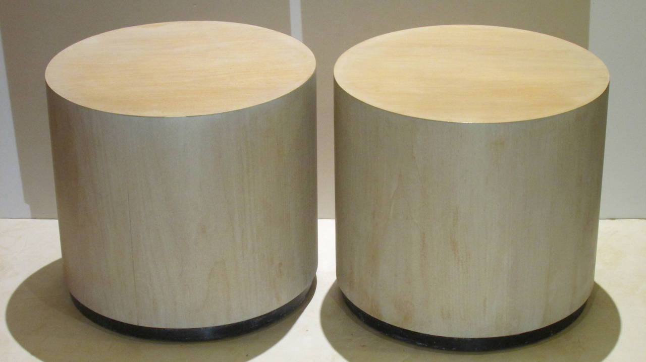 Pair Modernist Cylinder Tables at 1stDibs